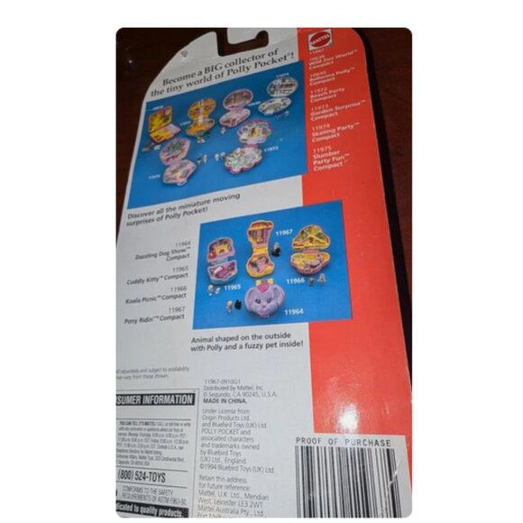 VTG 1994 Pony Riding Polly Pocket Sealed in Pkg Pastel Horse Mini Figures - Picture 2 of 3